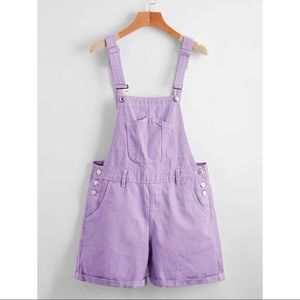 Purple / Lilac / Lavender Denim Overalls Shorts